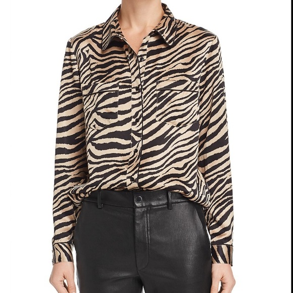 Anine Bing Zebra Print Silk Blouse - Picture 2 of 7